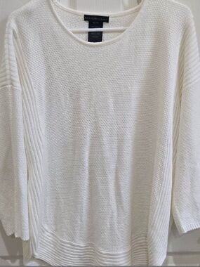 LIKE NEW Design History Ivory Textured Knit Sweater Top Size XL